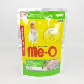 Me-O Adult Cat Wed Food Sardine With Chicken and Rice Wet Pouch  80 Gms