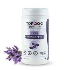 Top Dog Premium Pet Sanitizing Wipes Lavender 80 Wipes